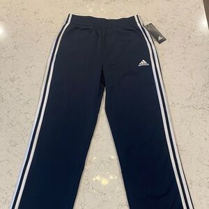 Adidas Navy Boys track pants with White Side Stripes (14/16)
